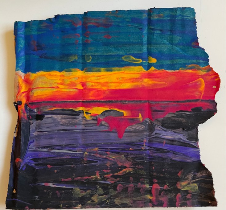 Rugged Sunset - 4.5" x 4.5", with varied edges